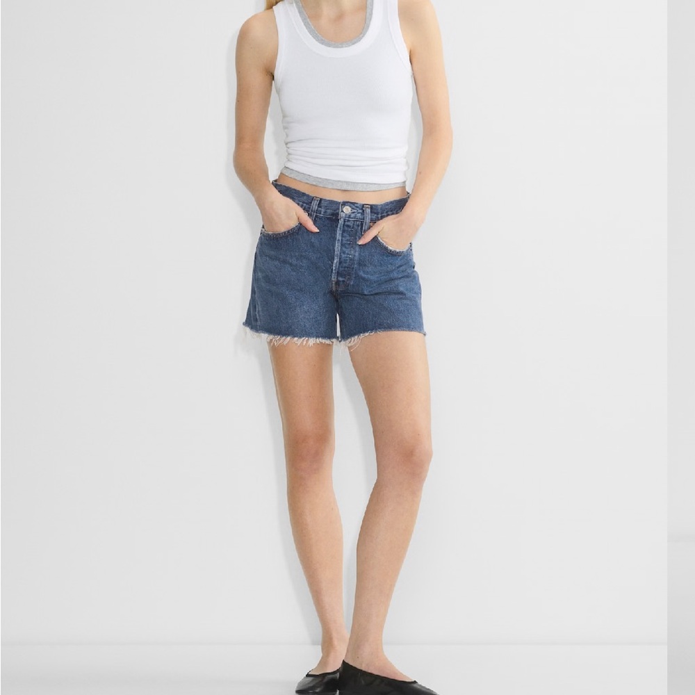 Agolde Classic Blue Jean Shorts Aritzia